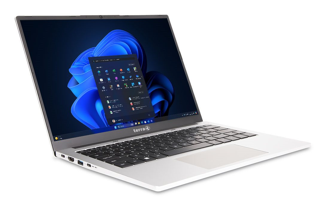 TERRA MOBILE 1410M Intel Core Ultra 5 125U Laptop 35,6 cm (14") WUXGA 16 GB DDR5-SDRAM 500 GB SSD Wi-Fi 6 (802.11ax) Windows 11 Pro Deutsch Schwarz, Silber