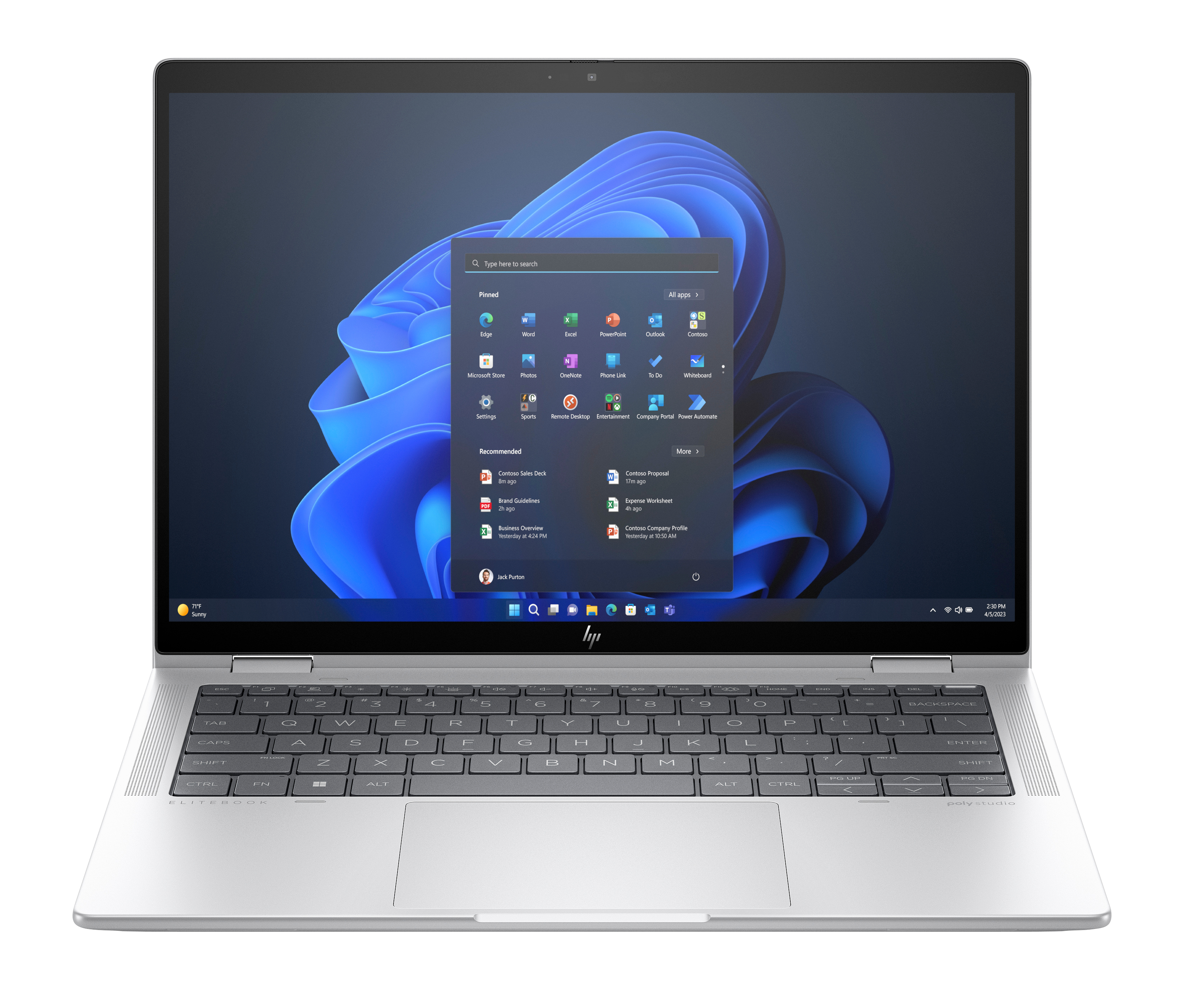 HP Elite x360 G11 Intel Core Ultra 5 125H Hybrid (2-in-1) 35,6 cm (14") Touchscreen WUXGA 16 GB LPDDR5x-SDRAM 512 GB SSD Wi-Fi 6E (802.11ax) Windows 11 Pro AI PC Silber