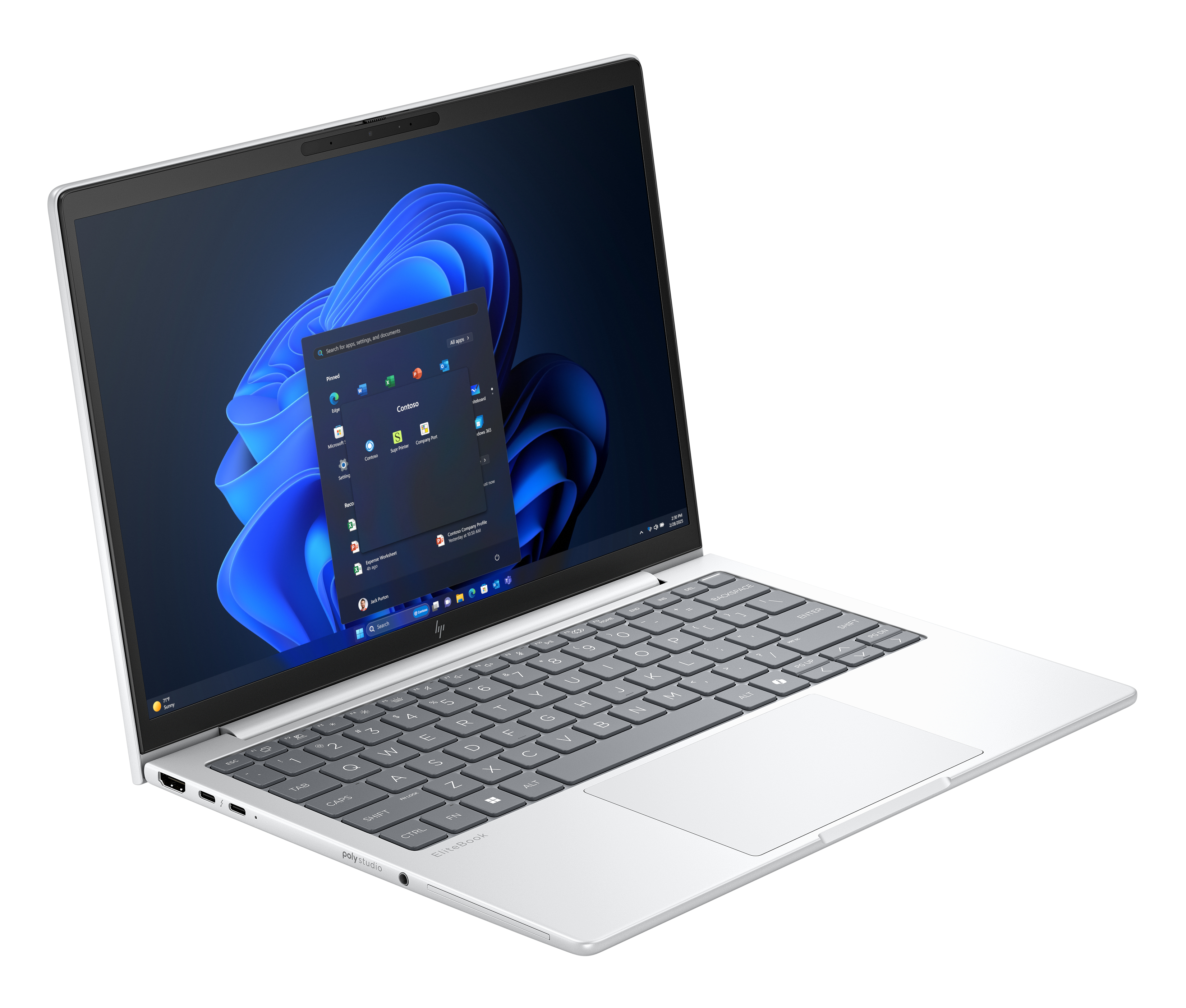 HP EliteBook 8 G1a AMD Ryzen AI 7 250 Laptop 33,8 cm (13.3") WUXGA 32 GB LPDDR5x-SDRAM 1 TB SSD Wi-Fi 7 (802.11be) Windows 11 Pro AI PC Silber