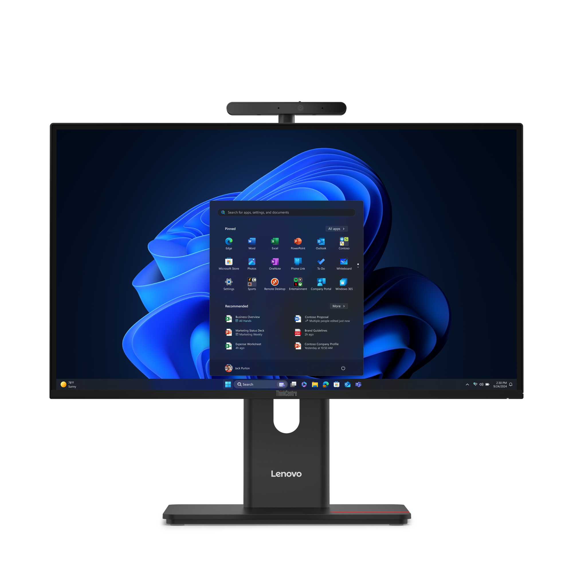 Lenovo ThinkCentre M90a Gen 6 Intel Core Ultra 7 265 60,5 cm (23.8") 1920 x 1080 Pixel All-in-One-PC 32 GB DDR5-SDRAM 512 GB SSD Windows 11 Pro Wi-Fi 6E (802.11ax) Schwarz
