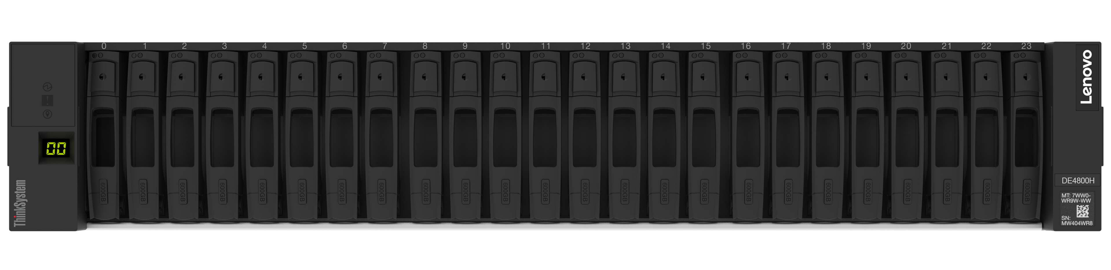 Lenovo ThinkSystem DE4800H 2U24 SFF Disk-Array Rack (2U) Schwarz